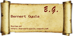 Bernert Gyula névjegykártya